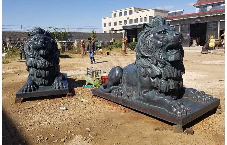 銅雕塑廠家，歐式銅獅子，匯豐銀行銅獅子
