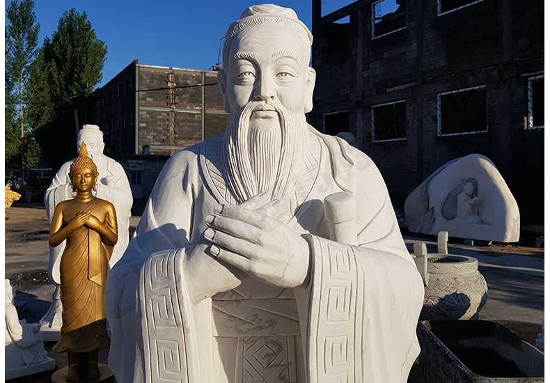 石雕孔子像，大理石孔子像，漢白玉孔子像