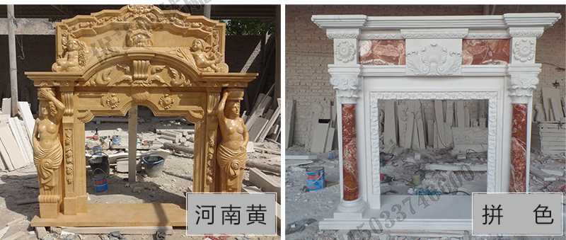 石雕壁爐架款式，定制石雕壁爐架，石雕壁爐架廠家
