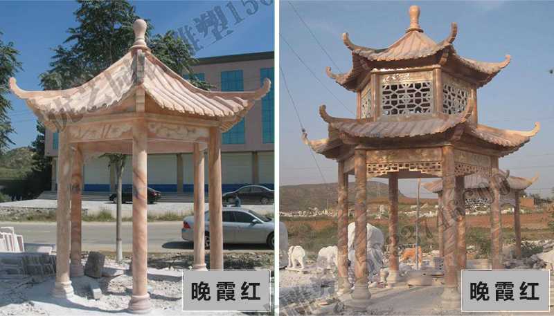 中式大理石涼亭，石雕涼亭廠家，石雕景觀涼亭定制
