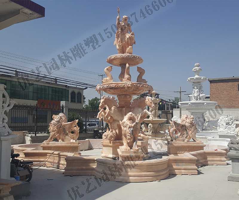 大理石景觀噴泉，歐式大型噴泉，石雕噴泉廠家