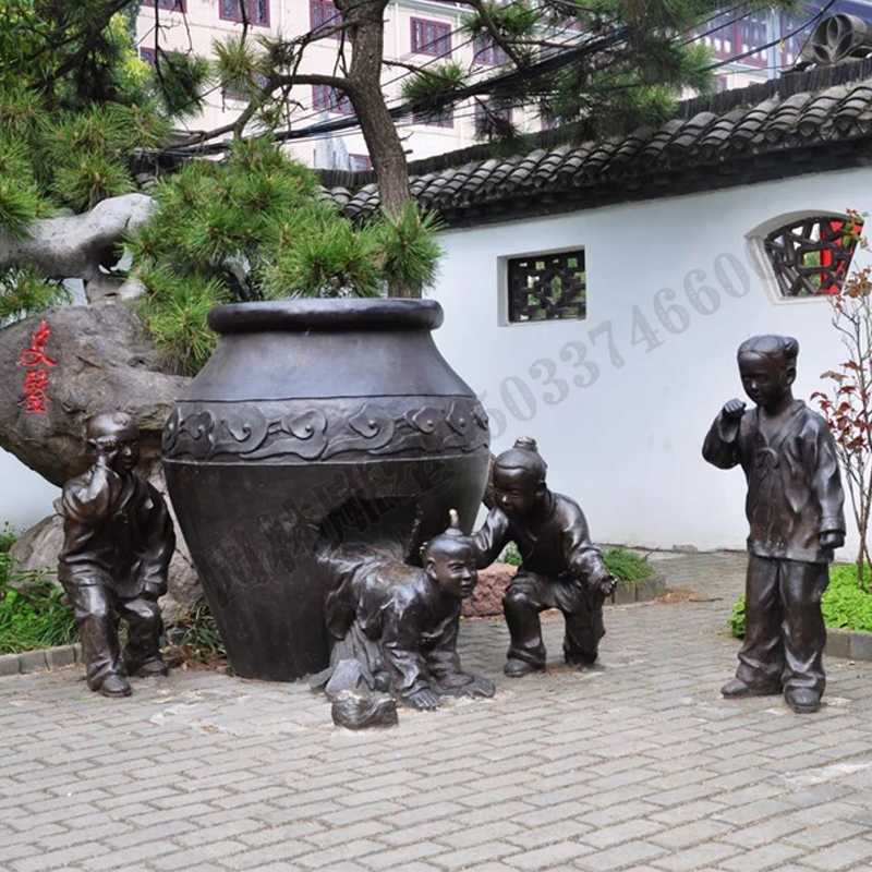 銅小孩雕塑，兒童銅雕塑