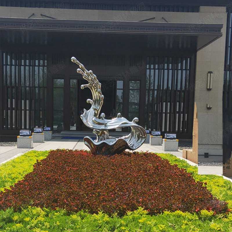不銹鋼水滴雕塑，不銹鋼雕塑廠家