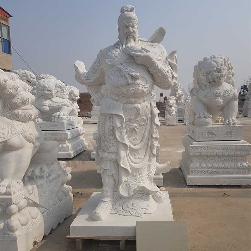 漢白玉關(guān)公像，石雕關(guān)公像，大理石關(guān)公雕像，關(guān)羽雕像，河北石雕關(guān)公廠家.jpg