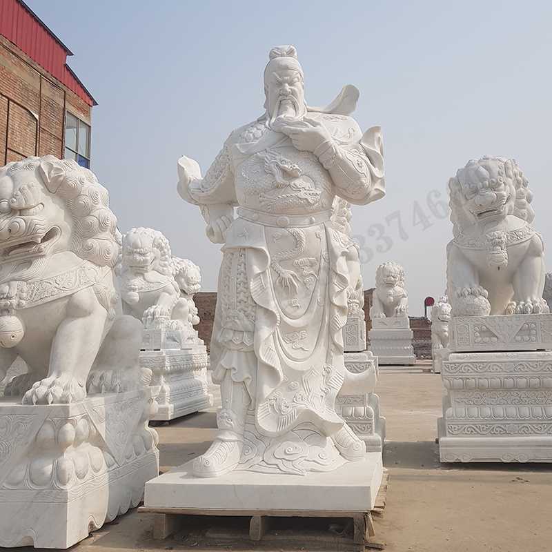 漢白玉關(guān)公像，石雕關(guān)公像，大理石關(guān)公雕像，關(guān)羽雕像，河北石雕關(guān)公廠家2.jpg