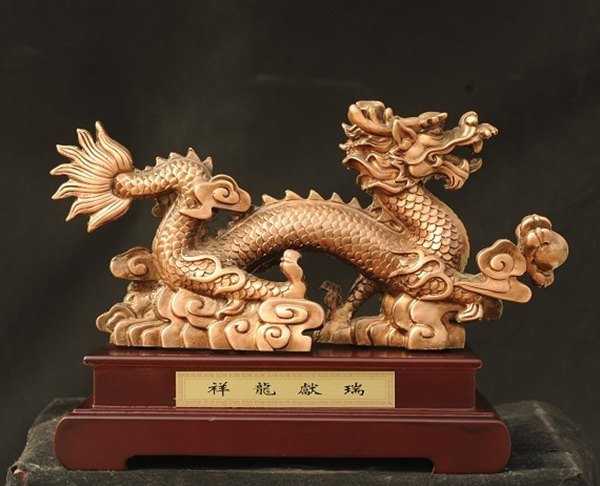 景觀雕塑定制，銅龍擺件